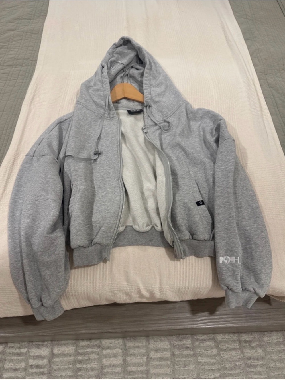 Popflex grey zip up hoodie